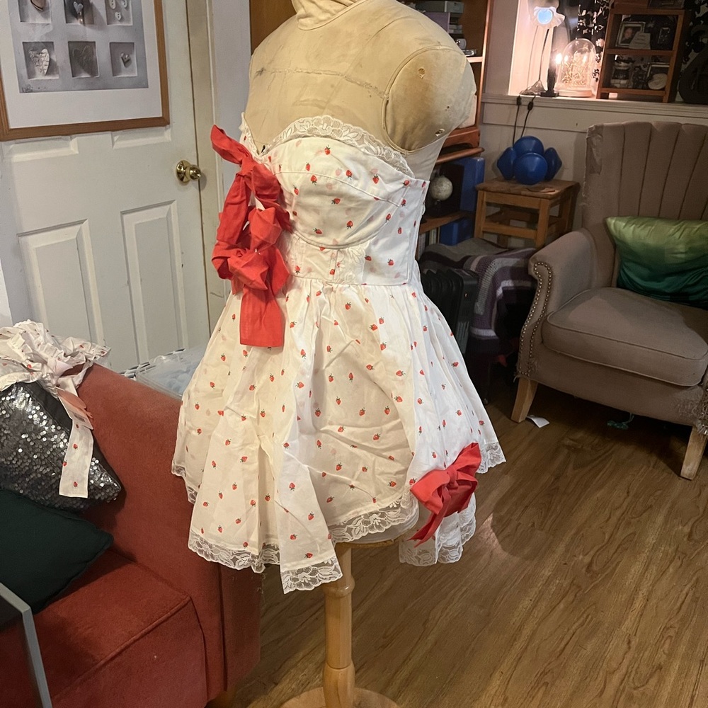 BNWT Selkie Organdy Strawberry “La Fraise Cake Shop” Dress - Picture 3 of 6